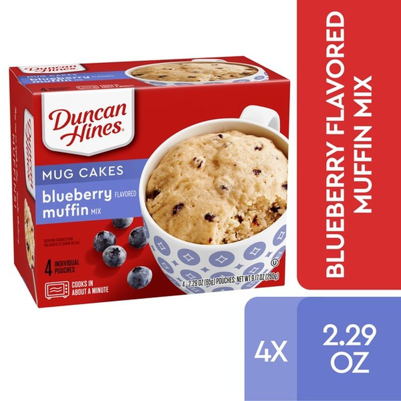 Duncan Hines Mug Cakes, Blueberry Flavored Muffin Mix (2.29 oz) - Instacart