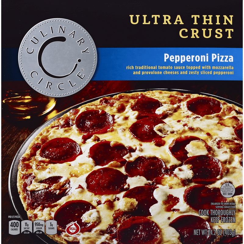 Culinary Circle Pizza, Ultra Thin Crust, Pepperoni (14.2 oz) Instacart