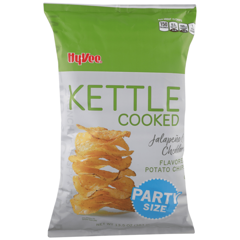 HyVee Jalapeno & Cheddar Flavored Kettle Cooked Potato Chips (13.5 oz