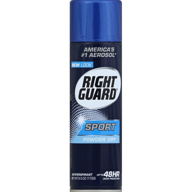 Right Guard Sport Antiperspirant Deodorant Aerosol Spray, Powder Dry (6