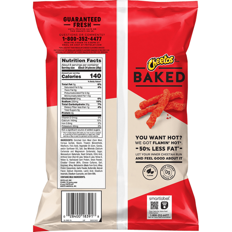 Cheetos Oven Baked Flamin' Hot Cheese Flavored Snacks (7.625 oz ...