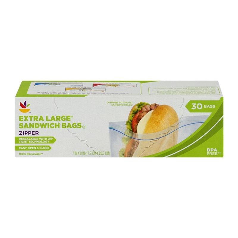 SB Extra Large Sandwich Bags Zipper 30 CT (30 ct) Delivery or Pickup