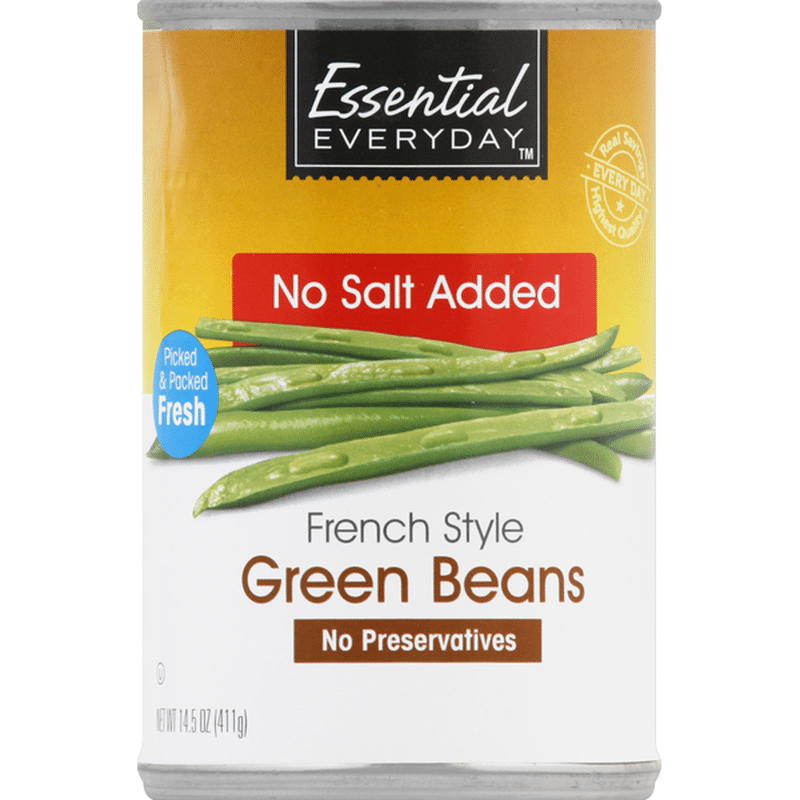 Essential Everyday Green Beans, French Style, No Salt Added (14.5 oz