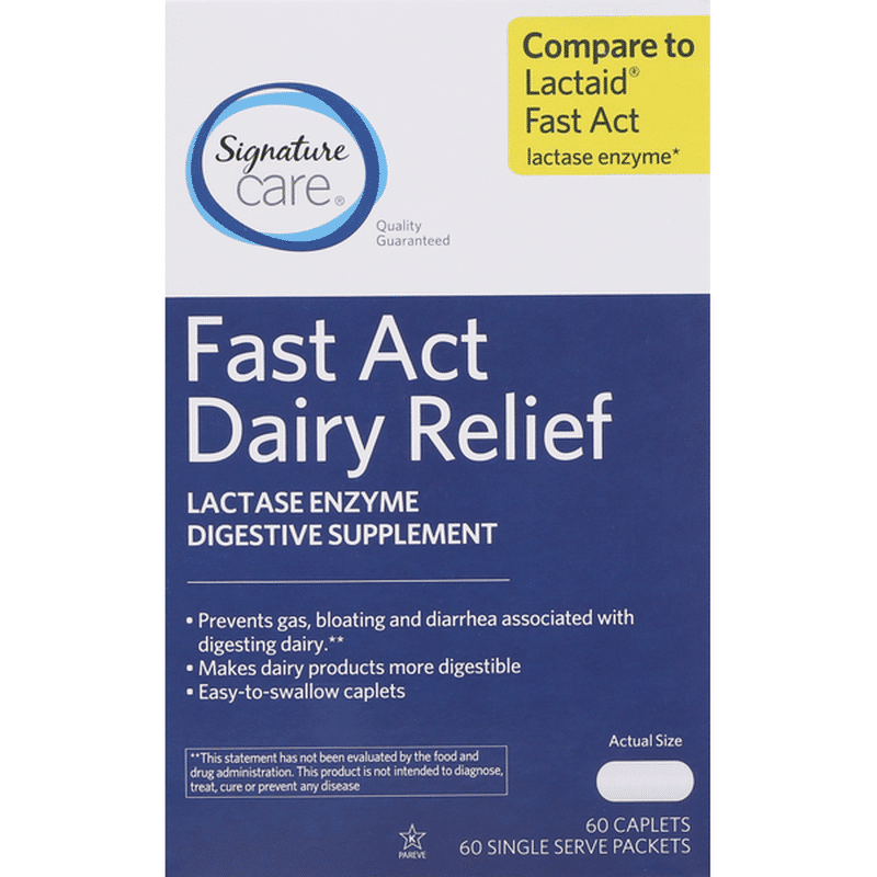 Safeway Dairy Relief, Fast Act, Caplets (60 each) Instacart