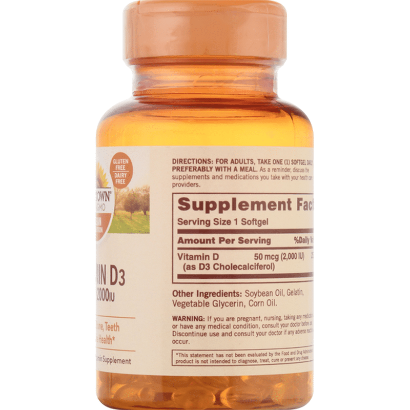 Sundown Vitamin D3, 50 mcg, Softgels (150 each) Instacart