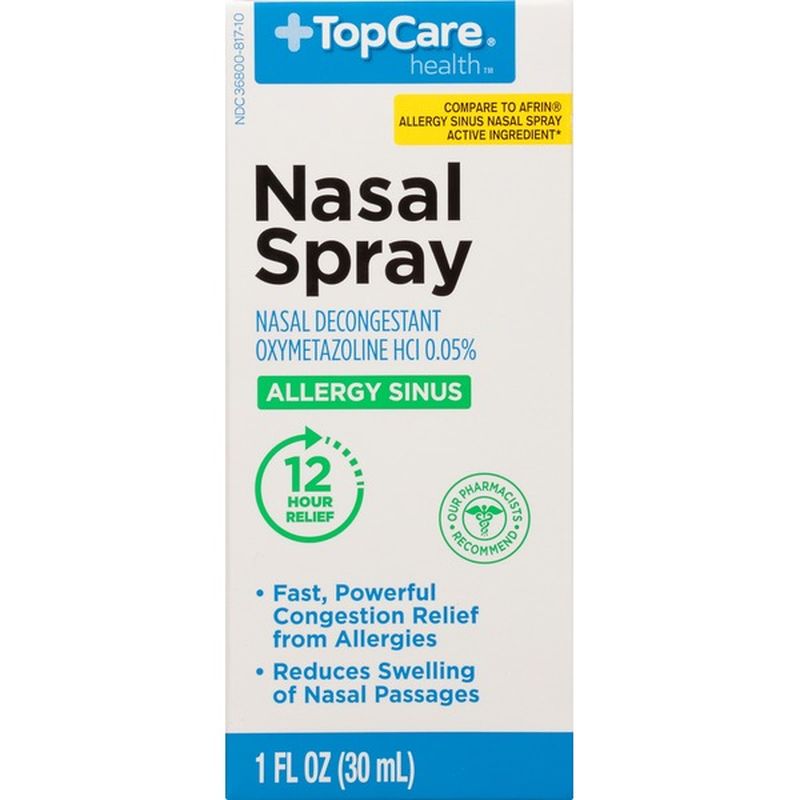 Top Care Allergy Sinus Nasal Decongestant Oxymetazoline Hcl 0.05% Spray ...