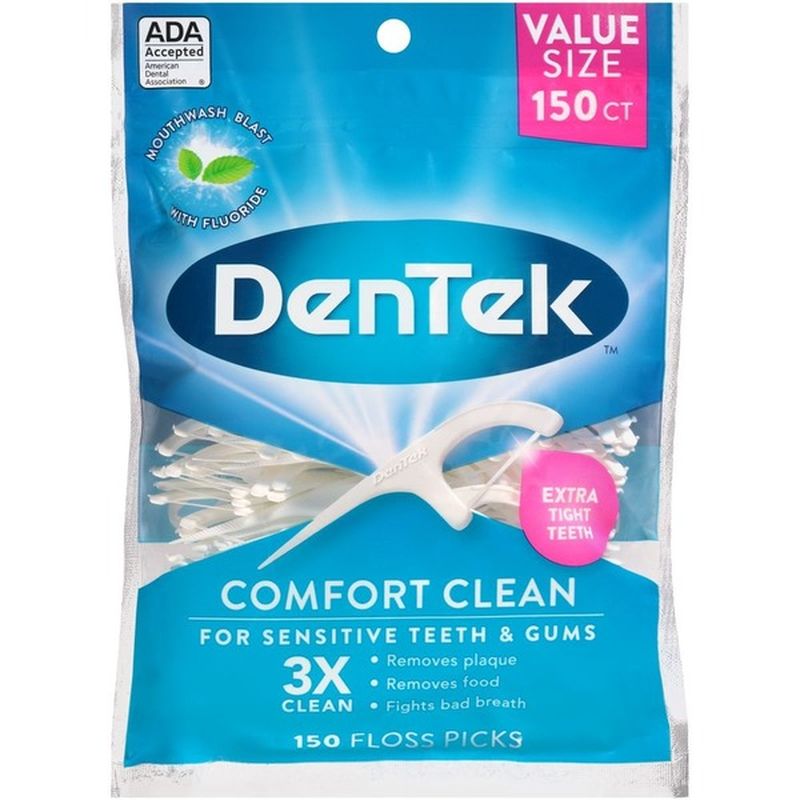 DenTek Comfort Clean Sensitive Gums Mouthwash Blast Floss Picks (150