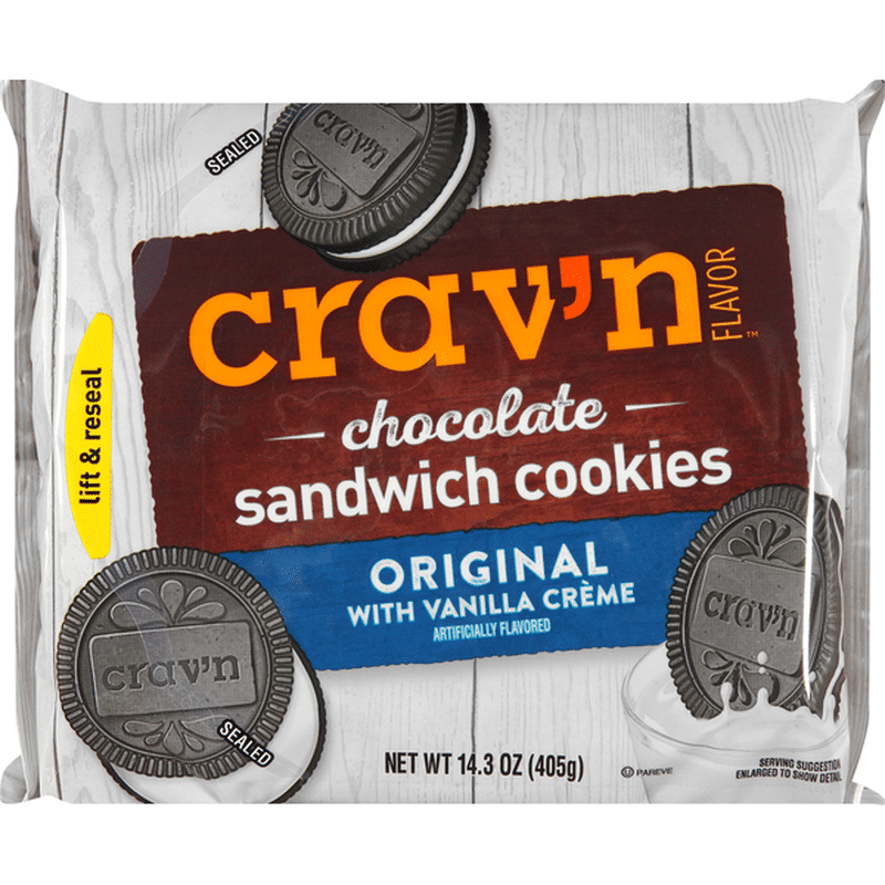 Crav'n Flavor Original With Vanilla Creme Chocolate Sandwich Cookies