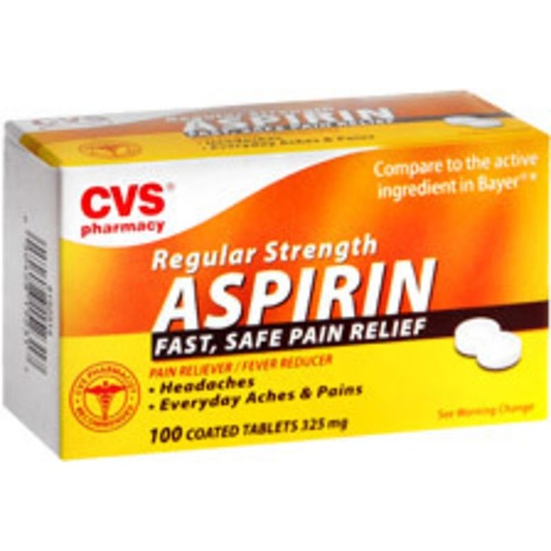 CVS Pharmacy Aspirin 325 Mg Coated Tablets Regular Strength (100 ct