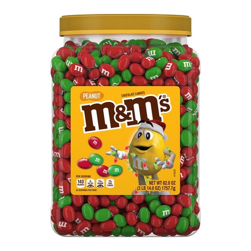 M&m's Peanut Chocolate Christmas Candy (62 Oz) From Bj's Wholesale Club 