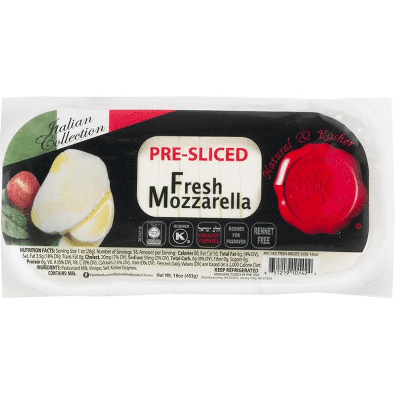 Natural And Kosher Fresh Mozzarella PreSliced (16 oz) Instacart