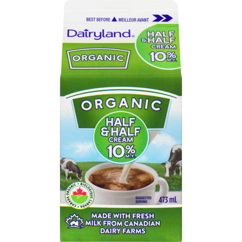 Dairyland 10 Milk Fat Organic Half Half Cream 473 Ml Delivery Or Pickup Near Me Instacart