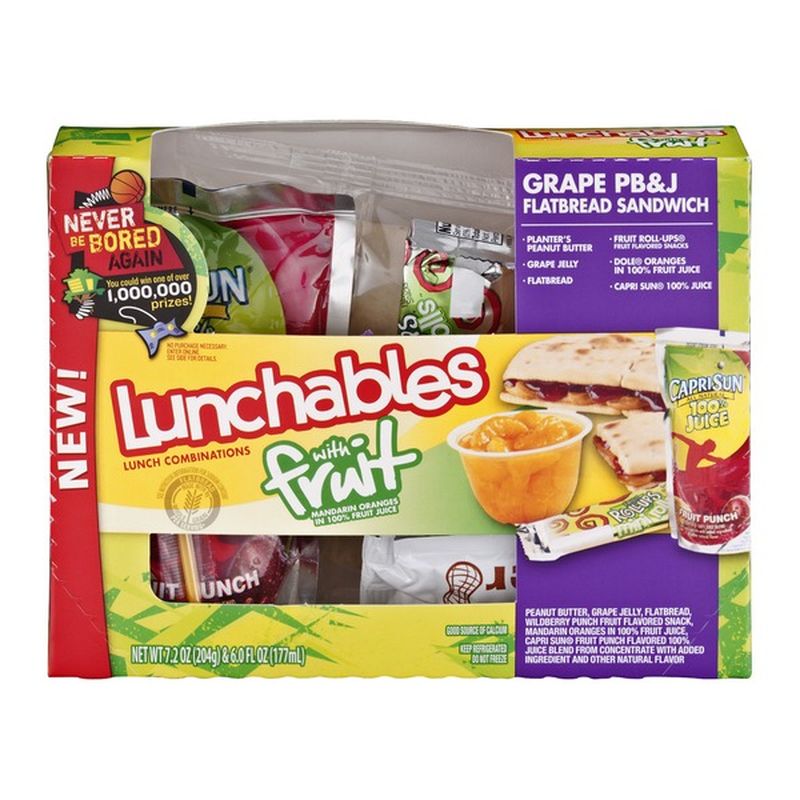Lunchables with Fruit Flatbread Sandwich Grape PB&J (7.2 oz) Delivery