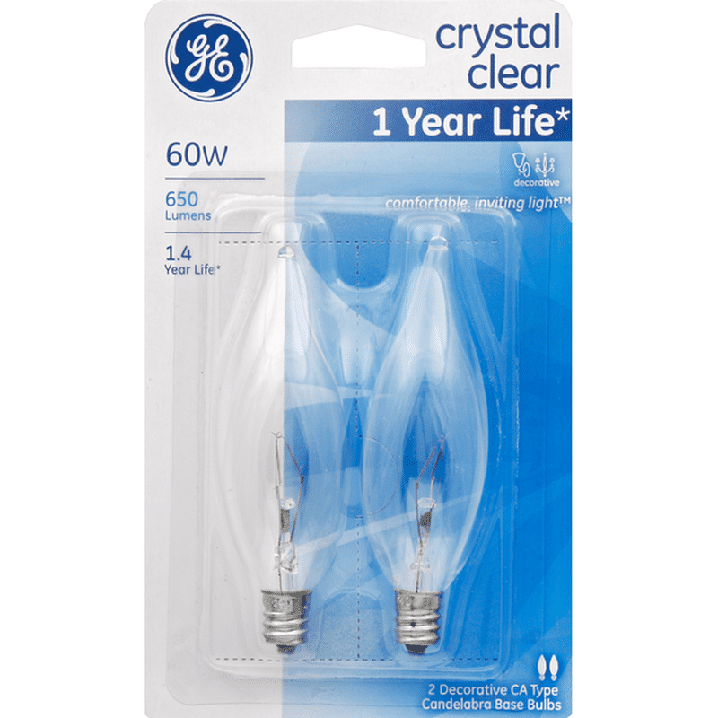 GE Light Bulbs, Crystal Clear, 60 Watts (2 each) - Instacart