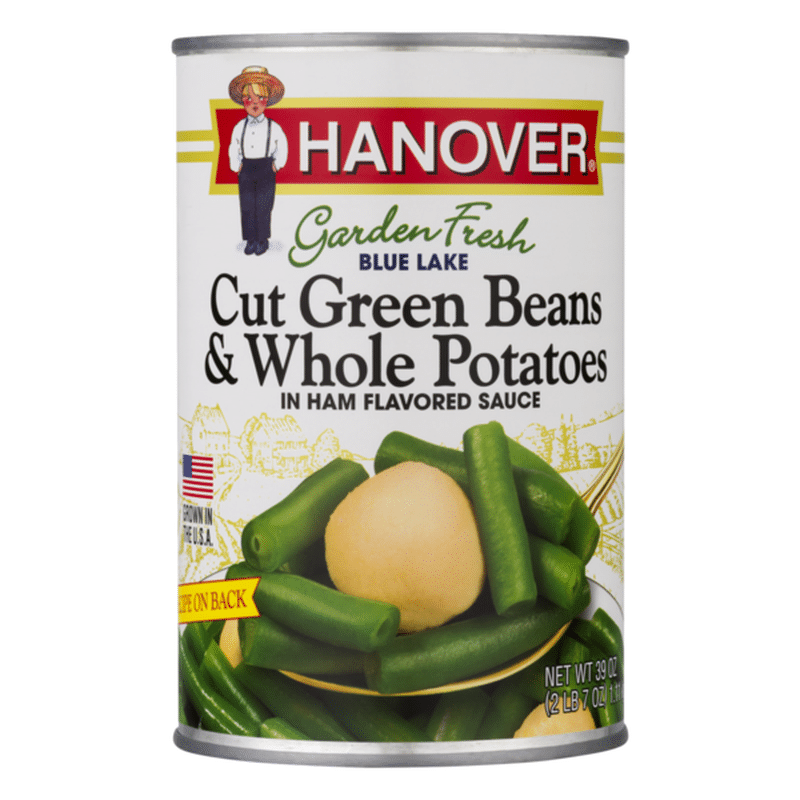 Hanover Cut Green Beans and Whole Potatoes in Ham Flavored Sauce (39 oz