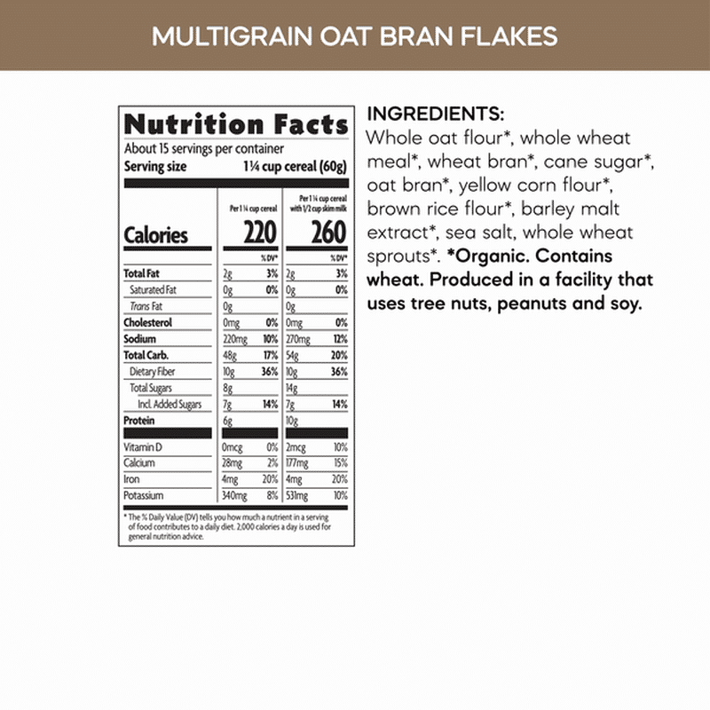 Nature's Path Multigrain Oat Bran Flakes Cereal (32 oz) Instacart