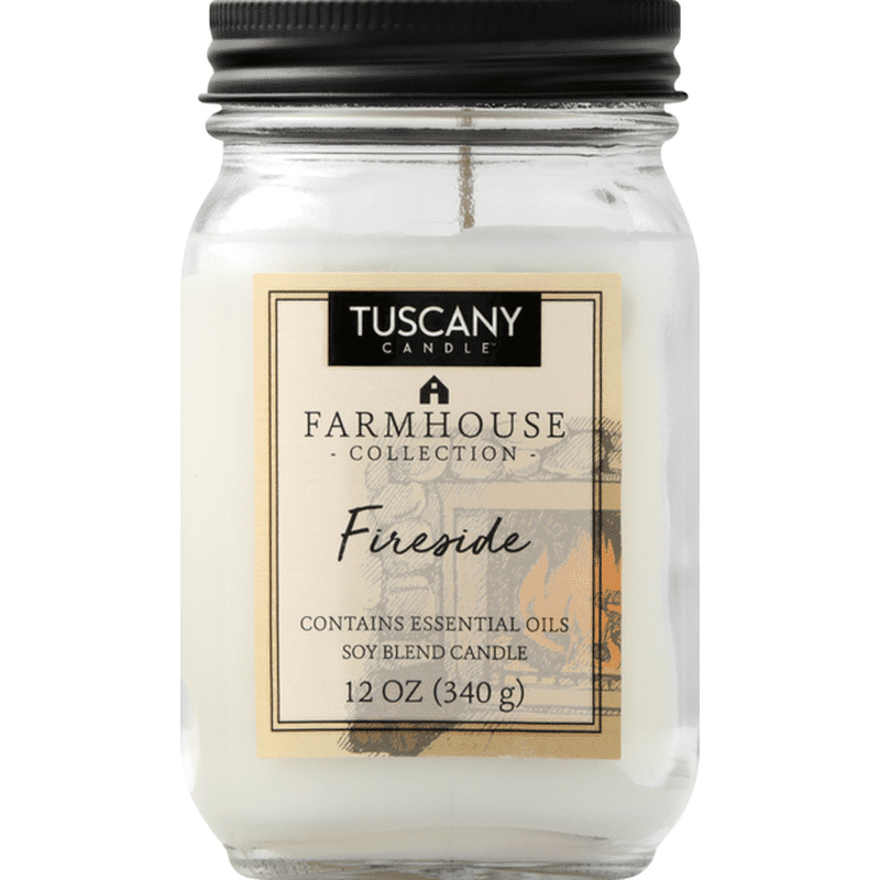 Tuscany Candle Candle, Soy Blend, Fireside, Farmhouse Collection (12 oz) Instacart