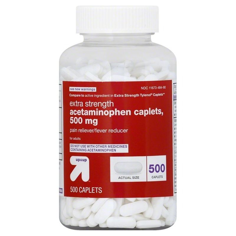 Up&Up Acetaminophen, Extra Strength, 500 mg, Caplets (500 each) Instacart