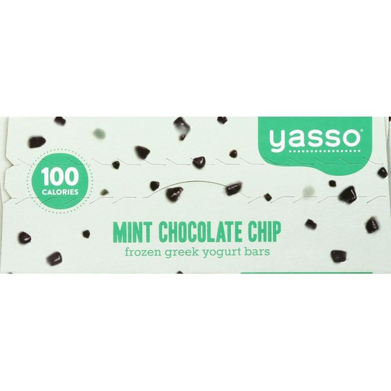 Yasso Frozen Greek Yogurt, Mint Chocolate Chip Bars, 4 pack (3.5 fl oz