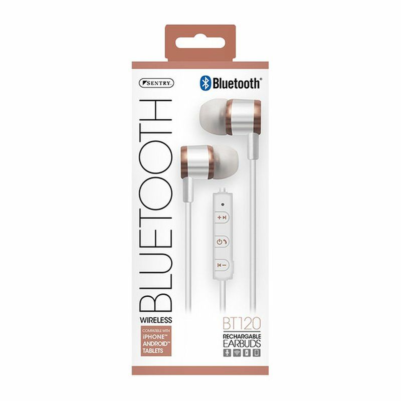 Sentry Pro White Rose Metallic Stereo Earbuds