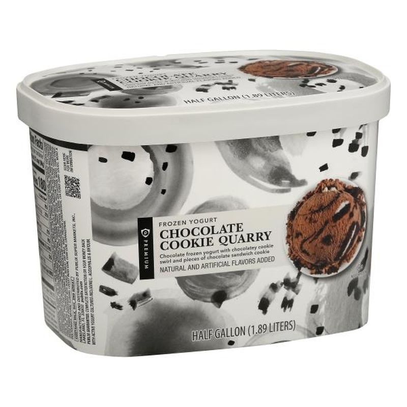 Publix Premium Frozen Yogurt, Chocolate Cookie Quarry (0.5 gal) from
