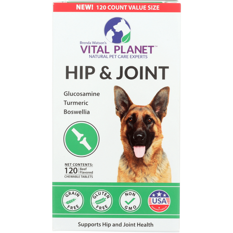 Vital Planet Natural Hip & Joint Supplement Chewable Tablets for Dogs