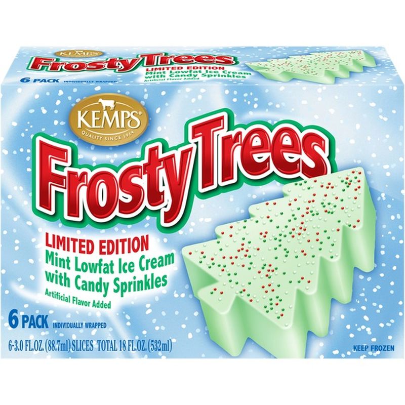 Kemps Frosty Trees Mint Lowfat Ice Cream with Candy Sprinkles Slices (3