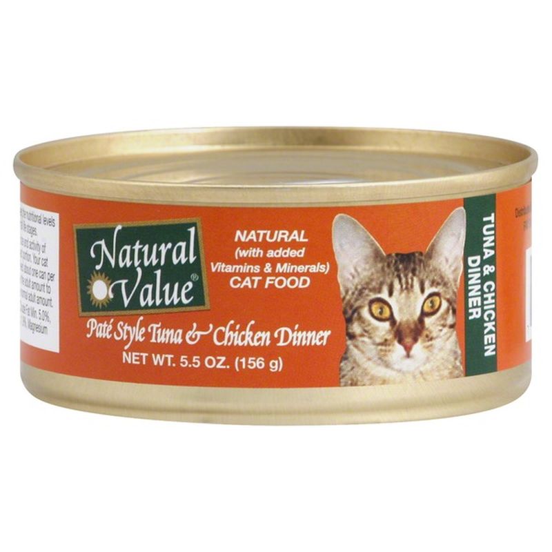 Natural Value Cat Food, Pate Style Tuna & Chicken Dinner (5.5 oz