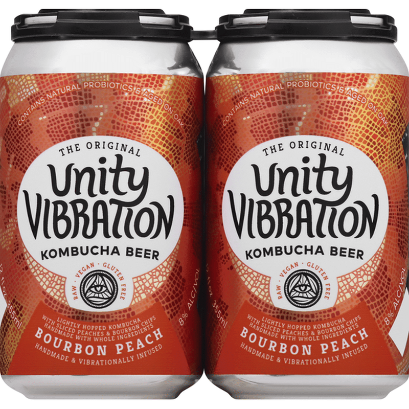 Unity Vibration Kombucha Beer, Bourbon Peach (12 fl oz) - Instacart