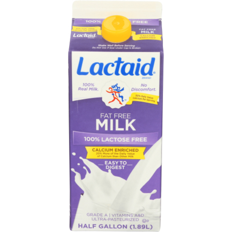 Lactaid Fat Free Milk Calcium Enriched (California) (0.5 gal) - Instacart