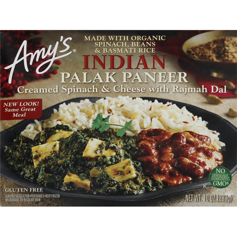 Amy's Kitchen Frozen Indian Palak Paneer, NonGMO, Gluten free (10 oz