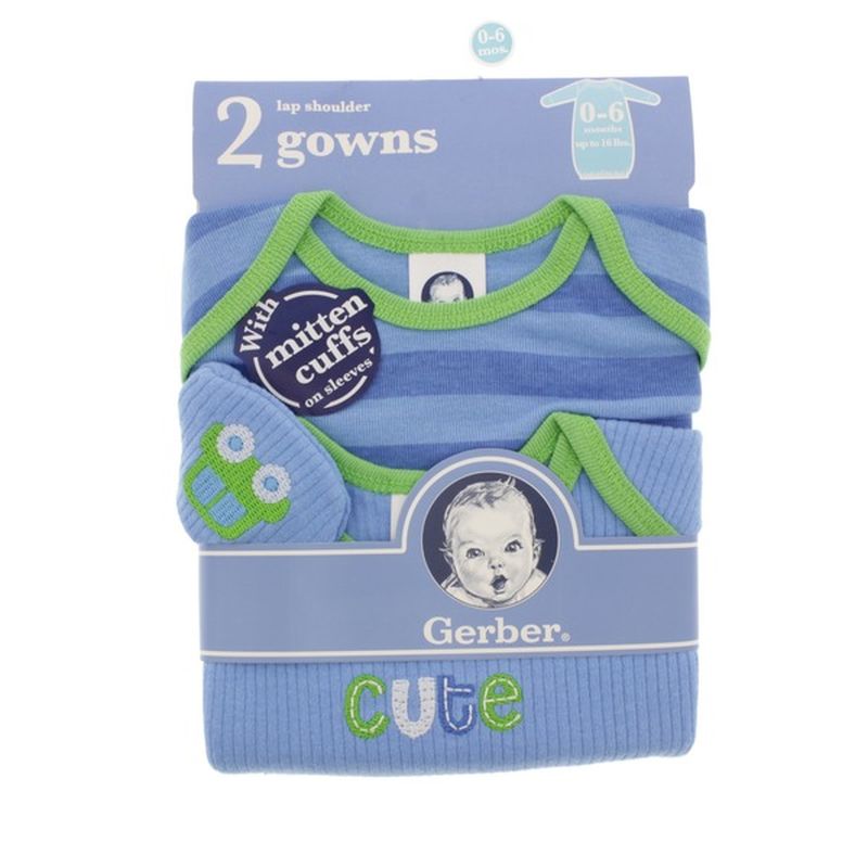 Gerber Boys' Newborn Gown With Mitten Cuffs for 0 to 6 Months