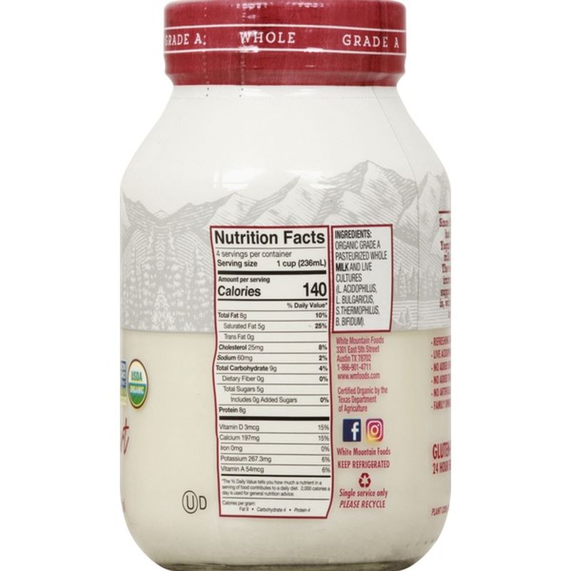 White Mountain Yogurt, Organic, Bulgarian, Probiotic (32 oz) Instacart