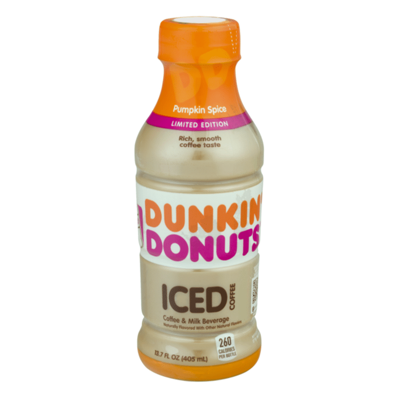 Dunkin' Donuts Pumpkin Spice Iced Coffee Bottle (13.7 fl ...