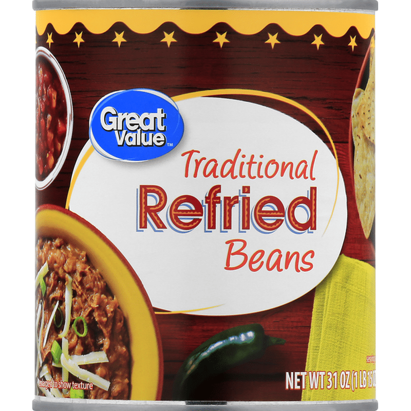 Great Value Beans, Refried, Traditional (31 oz) Instacart