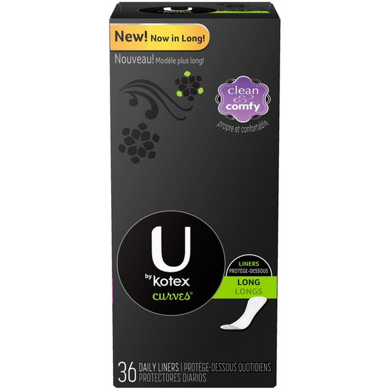 U By Kotex Super Premium Liners Long Unscented 36 Ct Instacart