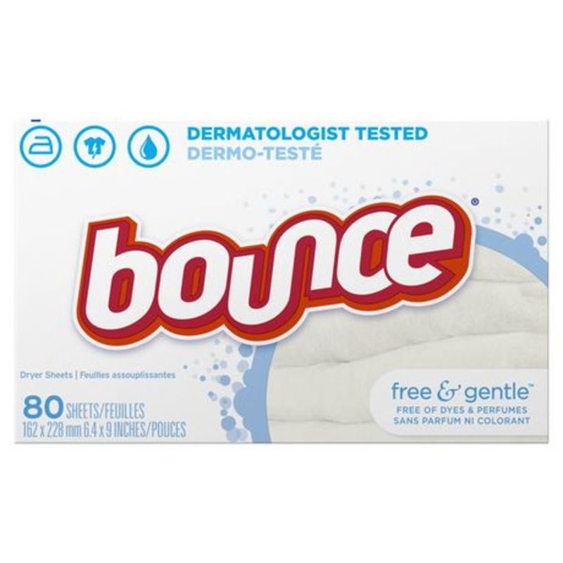 Bounce Free & Gentle Fabric Softener Dryer Sheets (80 ct) from Walmart