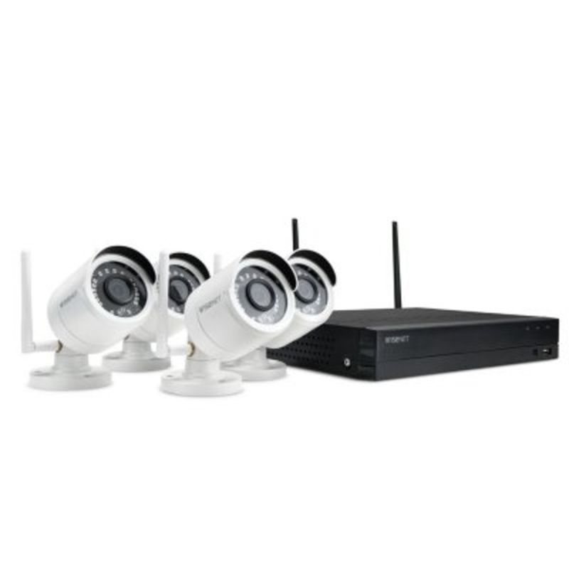 Wisenet 4-Channel Wi-Fi 1080p NVR Surveillance System With 1TB Hard Drive 4-Camera 1080p Dual Antenna Indoor/Outdoor Cameras