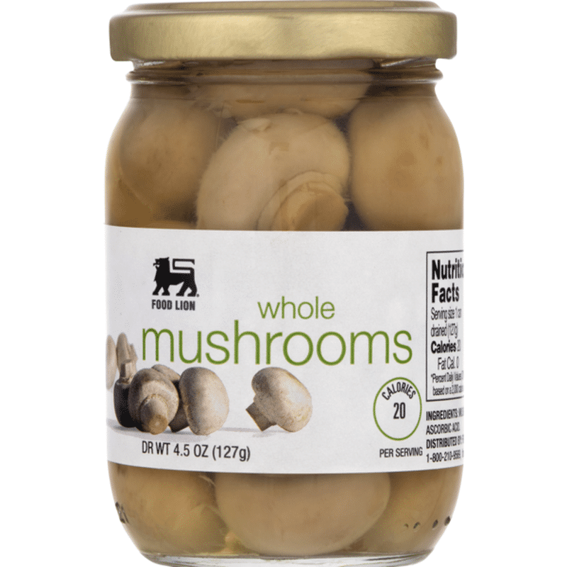 Food Lion Mushrooms, Whole, Jar (4.5 oz) Instacart
