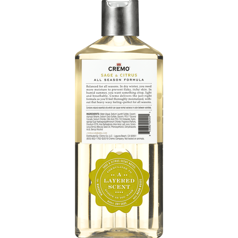 Cremo Body Wash, All Season, Sage & Citrus, No. 02 (16 fl oz) Instacart