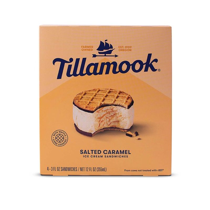 Tillamook Salted Caramel Ice Cream Sandwiches (12 oz) Instacart