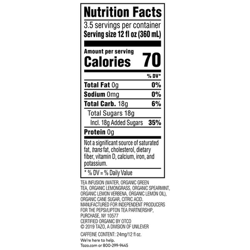 Tazo Tea Green Zen Flavored Beverages Chilled