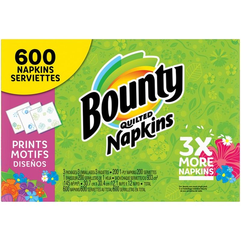 Bounty Paper Napkins, Print (600 ct) Instacart