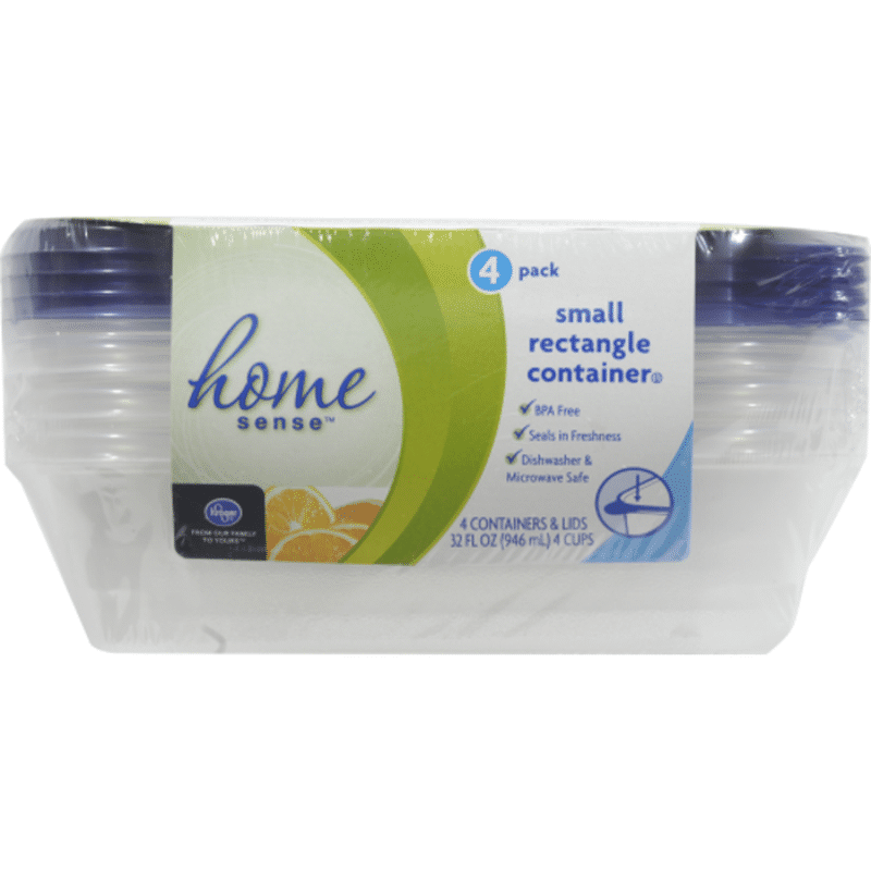 Kroger Home Sense Small Rectangle Storage Container (32 oz) Instacart