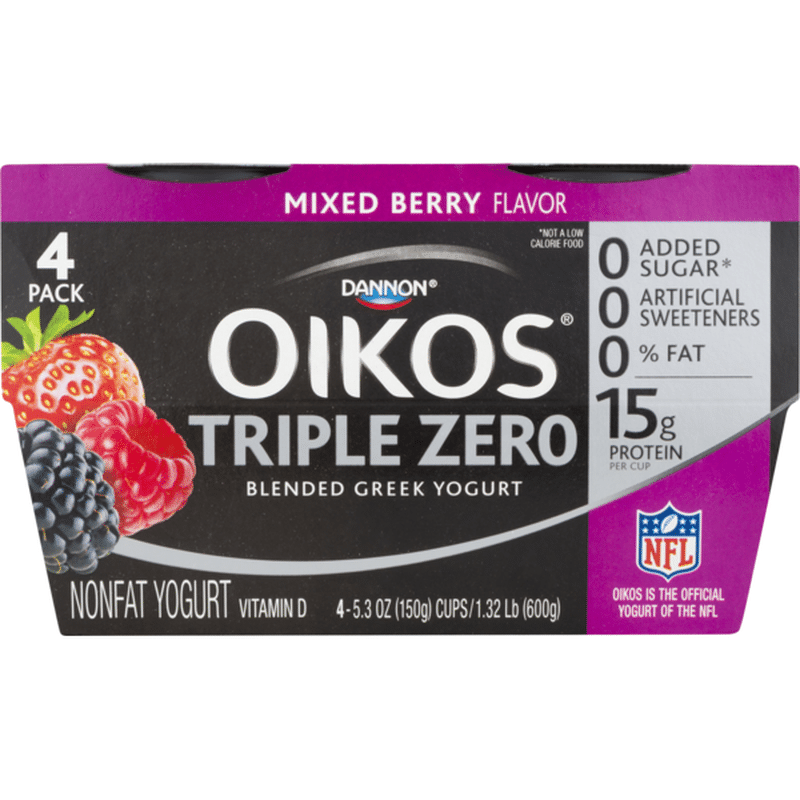 Oikos Triple Zero Mixed Berry Greek Yogurt (5.3 oz) from Market Basket