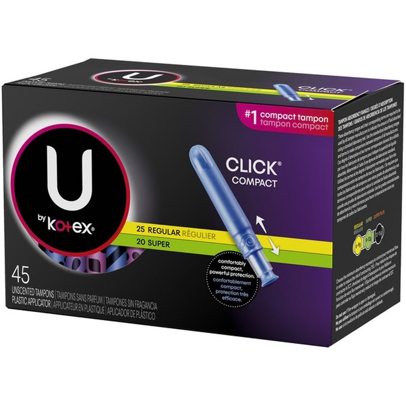 U by Kotex Click Compact Tampons, Multipack (45 each) - Instacart