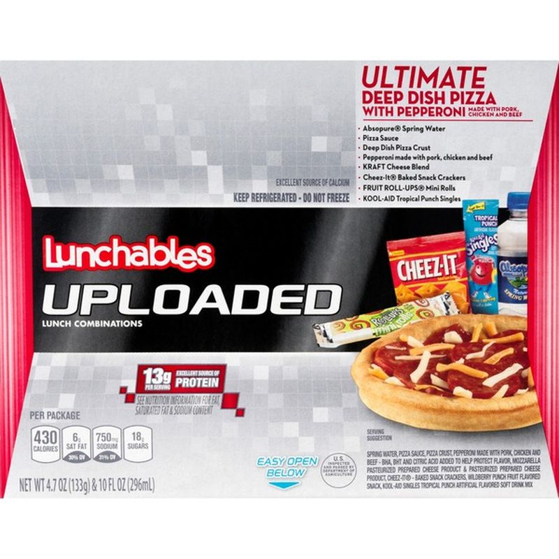 Lunchables Ultimate Deep Dish Pepperoni Pizza Meal Kit with Water, Kool ...