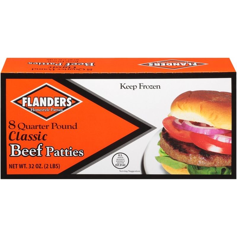 Flanders Homestyle 8 Quarter Pound Classic Beef Patties (32 oz) - Instacart