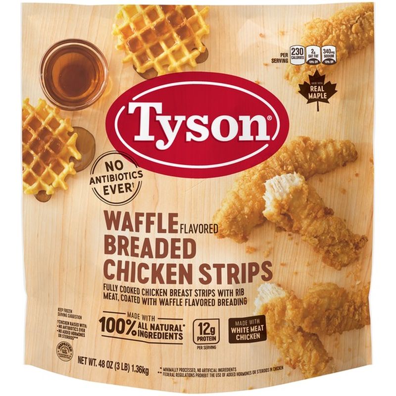 Tyson Waffle Flavored Breaded Chicken Strips 48 Oz Frozen Each Instacart