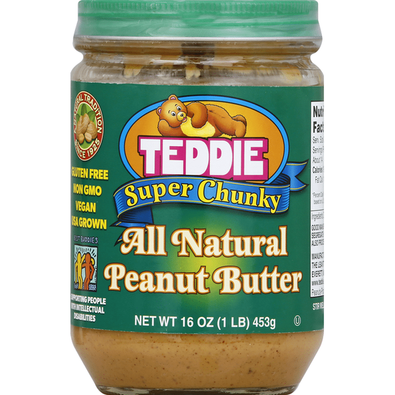 Teddie All Natural Peanut Butter Super Chunky (16 oz) - Instacart